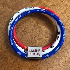 EUC VTG Three Layered Team USA 2008 Beijing Olympics Rubber Bracelets